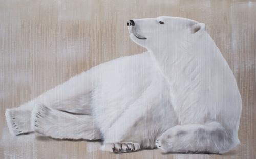  Polar bear Thierry Bisch Contemporary painter animals painting art decoration nature biodiversity conservation